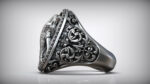 925 Sterling Silver Oxidized Finish Elephant Ring