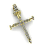 Nail Style Cross Diamond Pendant