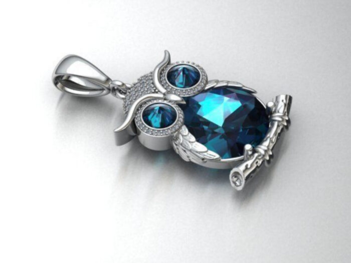 Owl Sapphire Pendant