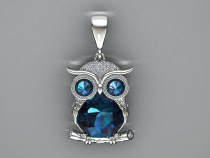 Owl Sapphire Pendant