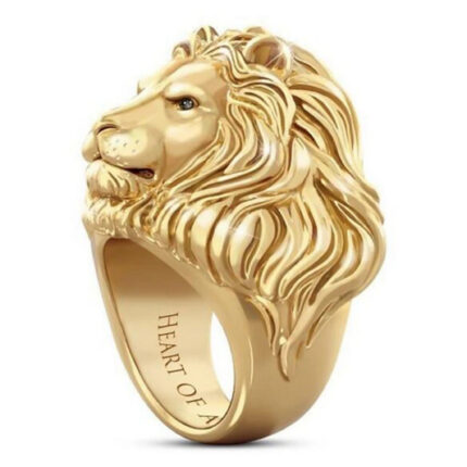 Gold Plating Lion Ring For Men