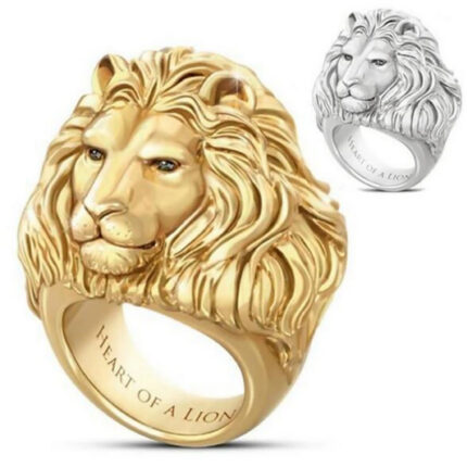 Gold Plating Lion Ring For Men