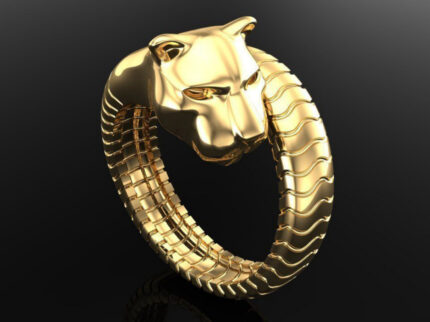 Panther Face Dainty Ring For Men Women