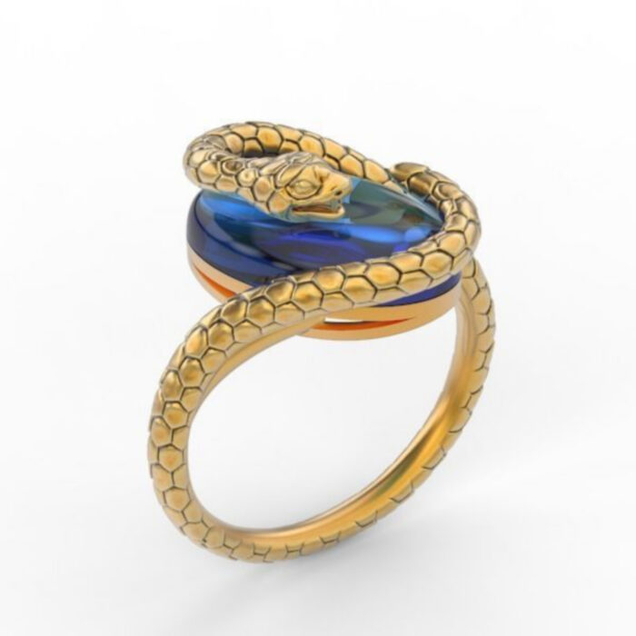 Blue Sapphire Snake Ring For Women Her Mom