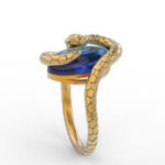 Blue Sapphire Snake Ring For Women Her Mom