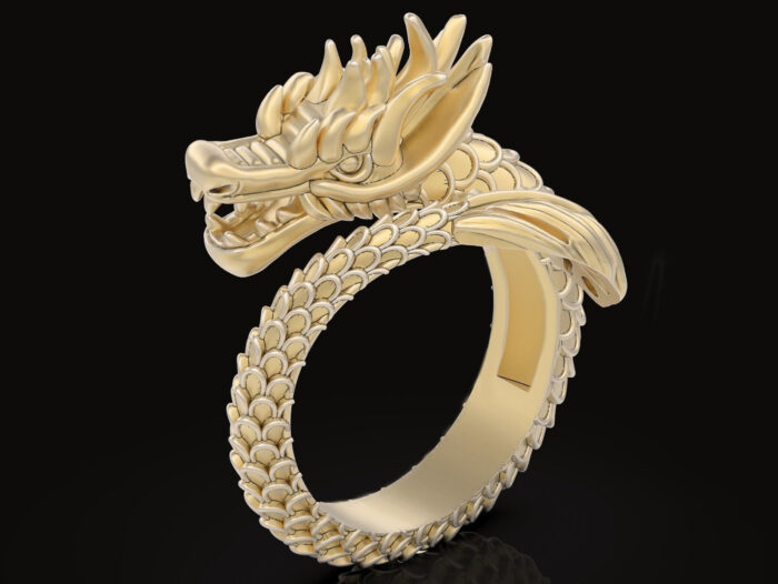 Ouroboros Dainty Dragon Ring For Women