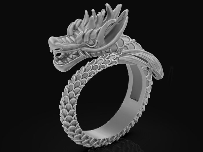 Ouroboros Dainty Dragon Ring For Women