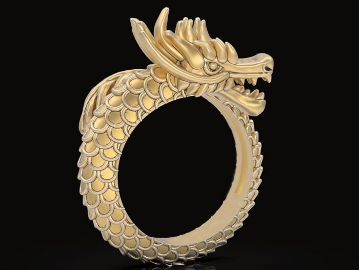 Ouroboros Dainty Dragon Ring For Women