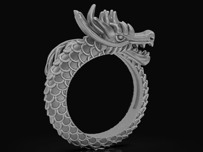 Ouroboros Dainty Dragon Ring For Women