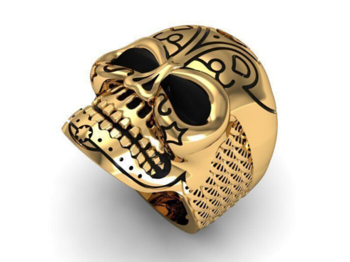 Black Onyx Skull Signet Ring For Him