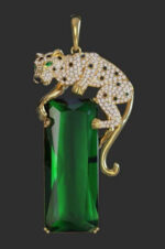 Tiger Emerald Pendant Necklace