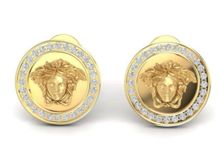 Medusa Head Coin Stud Earrings