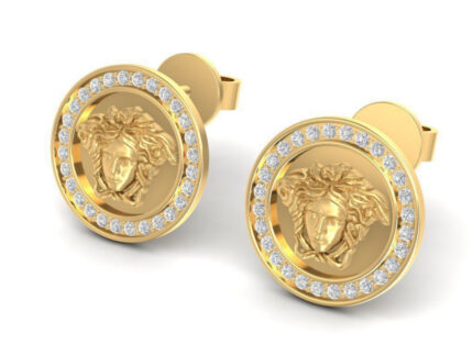 Medusa Head Coin Stud Earrings