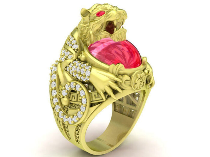 Tiger Diamond Ring For Men Women