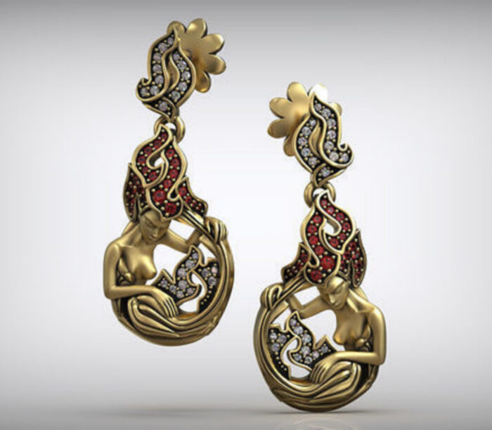 Medusa Gold Plating Earrings