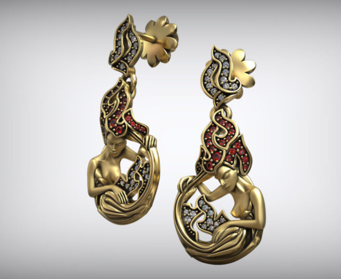 Medusa Gold Plating Earrings