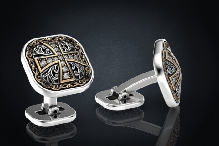 Cross Cufflinks Set For Men