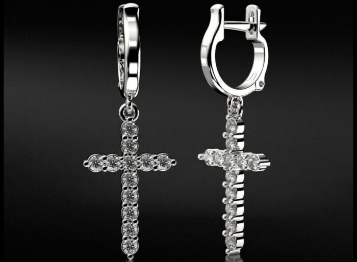 Cross Hoop Earrings For Men Women