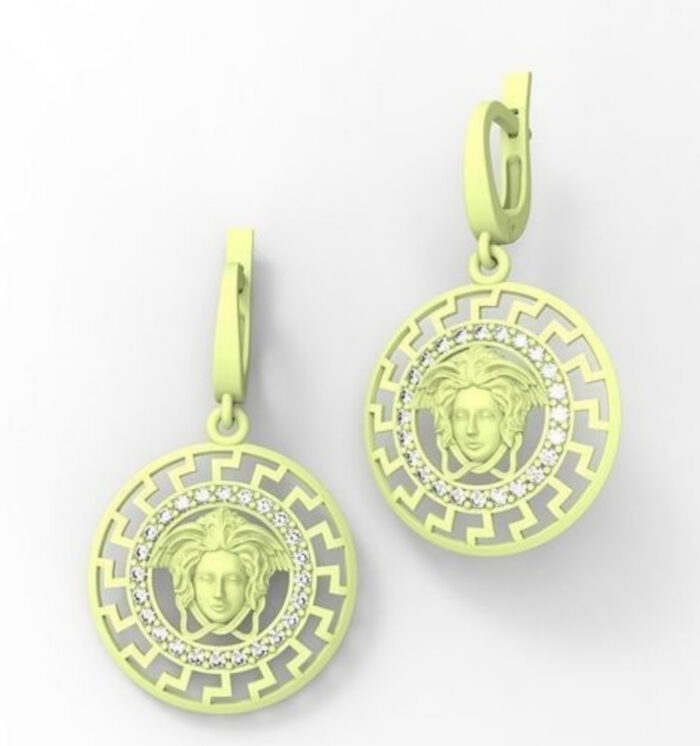 Medusa Gold Plated Earrings